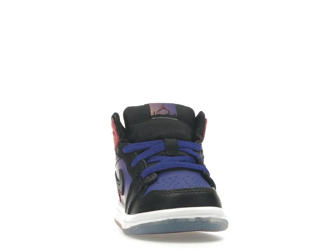 Детские кроссовки lifestyle Jordan 1 Mid SS Skyline Jordan, Concord/Black-University Red-Psychic Purple-Peach Cream-Total Orange — фото 2