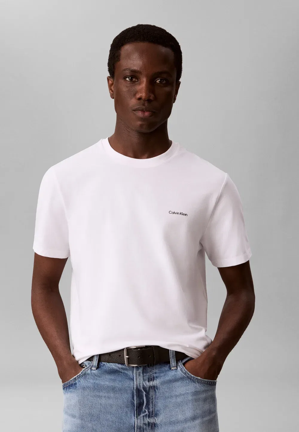 Облегающая эластичная базовая футболка Calvin Klein, Bright White