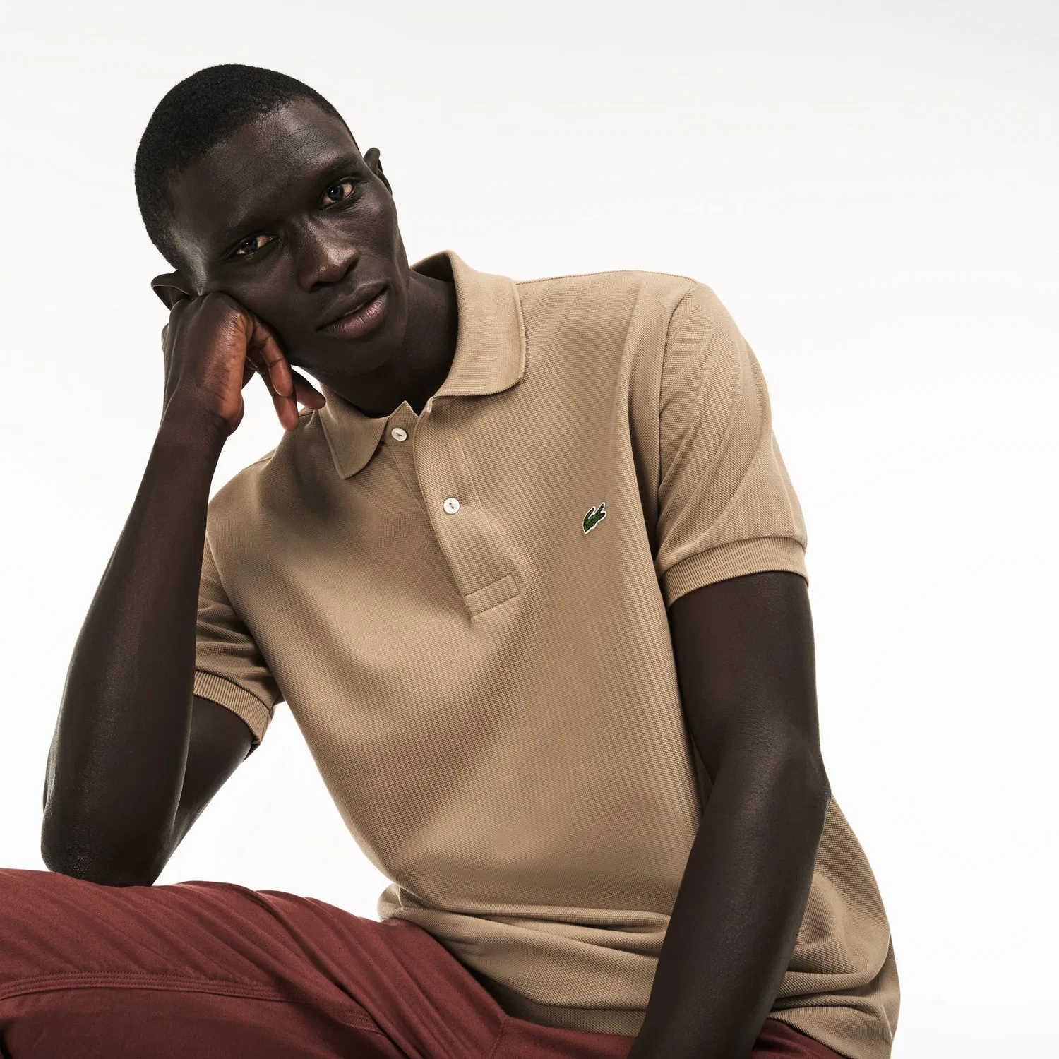 Мужское поло с коротким рукавом L121200 Lacoste, Beige (Kraft Vdw)