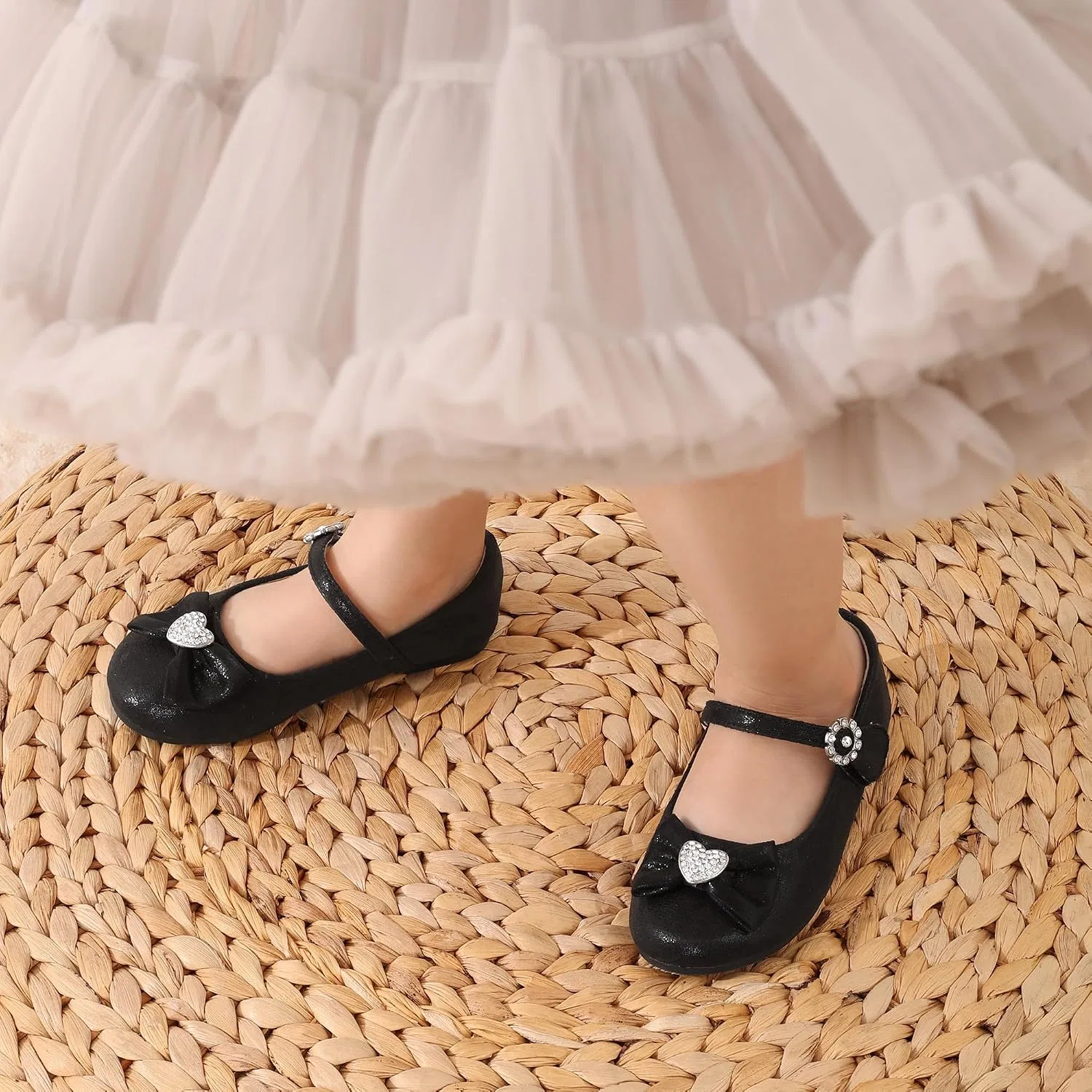 Детские балетки для девочек с бантом Mary Jane DREAM PAIRS, Black — фото 2