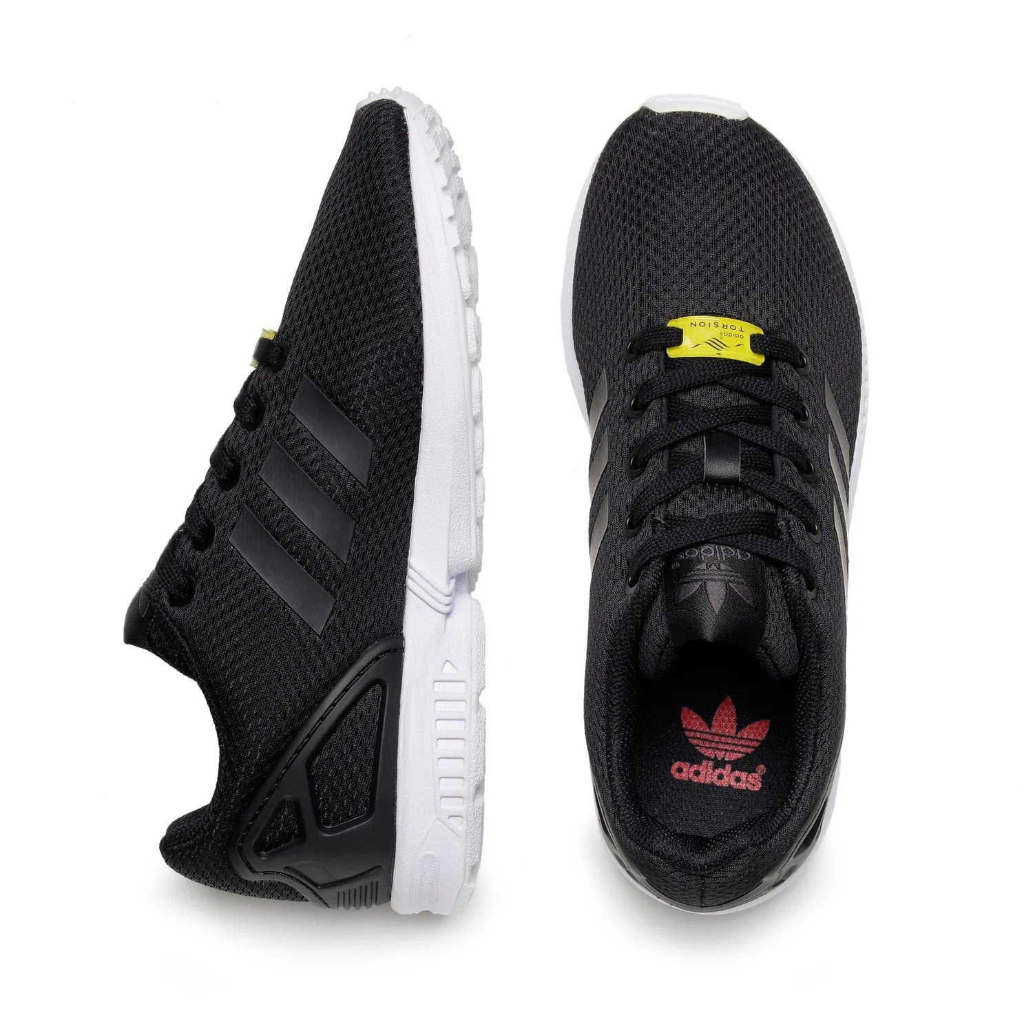 Детские кроссовки для мальчиков с закрытым носком Adidas Zx Flux K, Black Black Black — фото 2