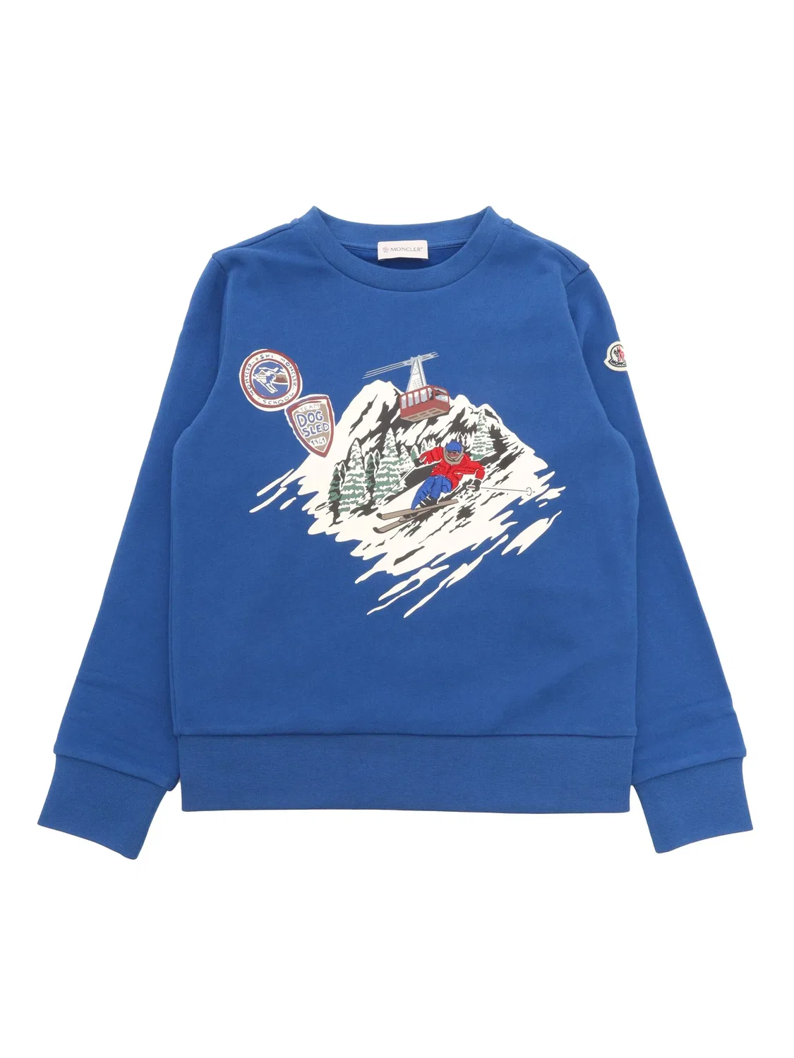 Свитшот с вышивкой и принтом MONCLER GENIUS, синий