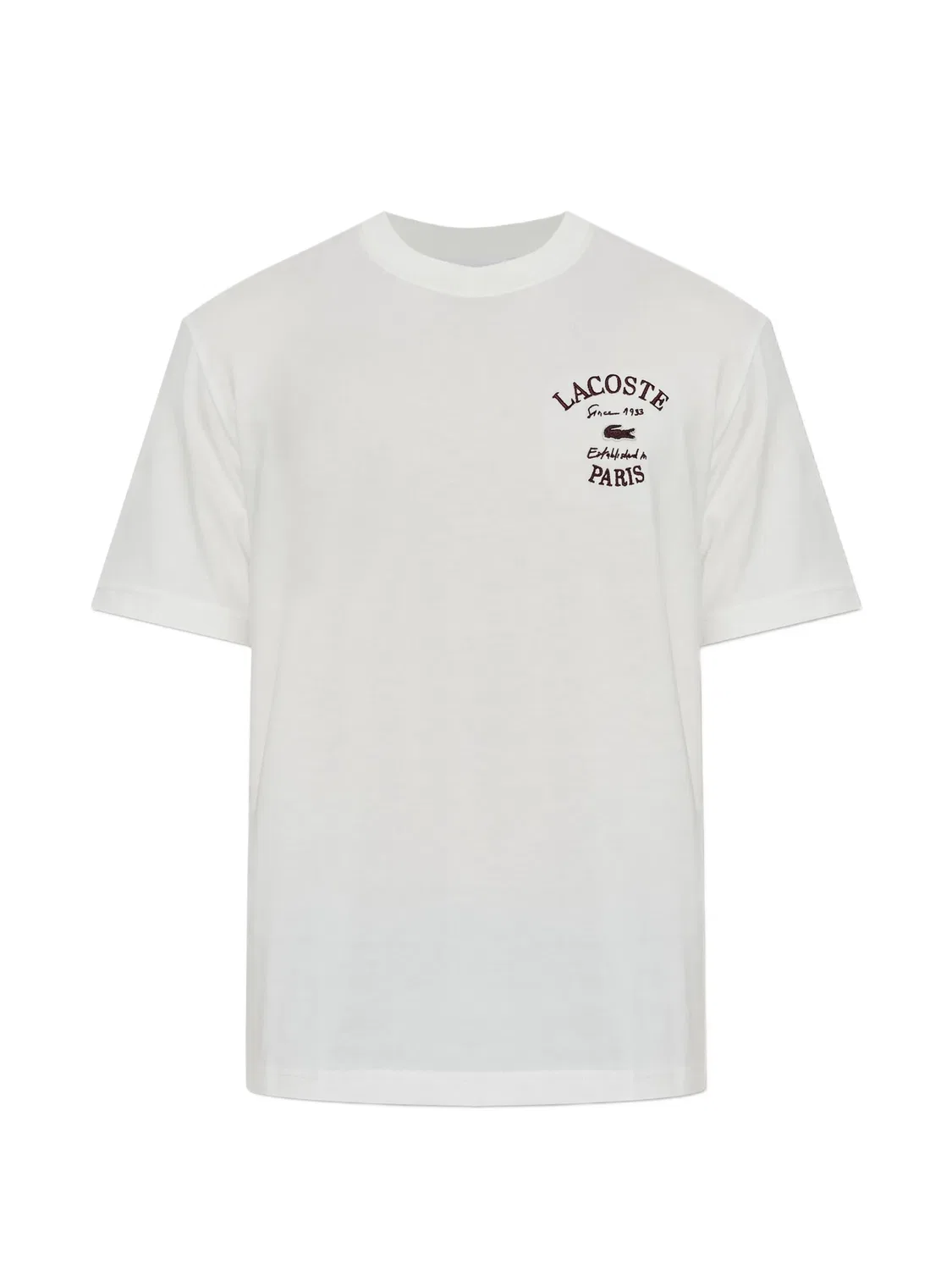 Футболка с вышитым логотипом, белая Lacoste, белый