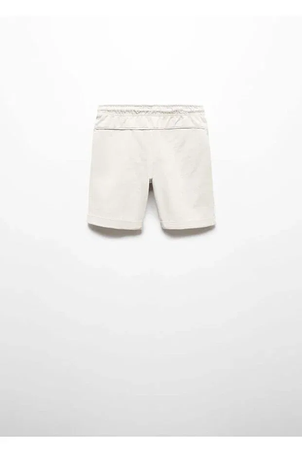 Детские шорты для мальчиков с эластичным поясом Mango Kids, Ice Gray — фото 3