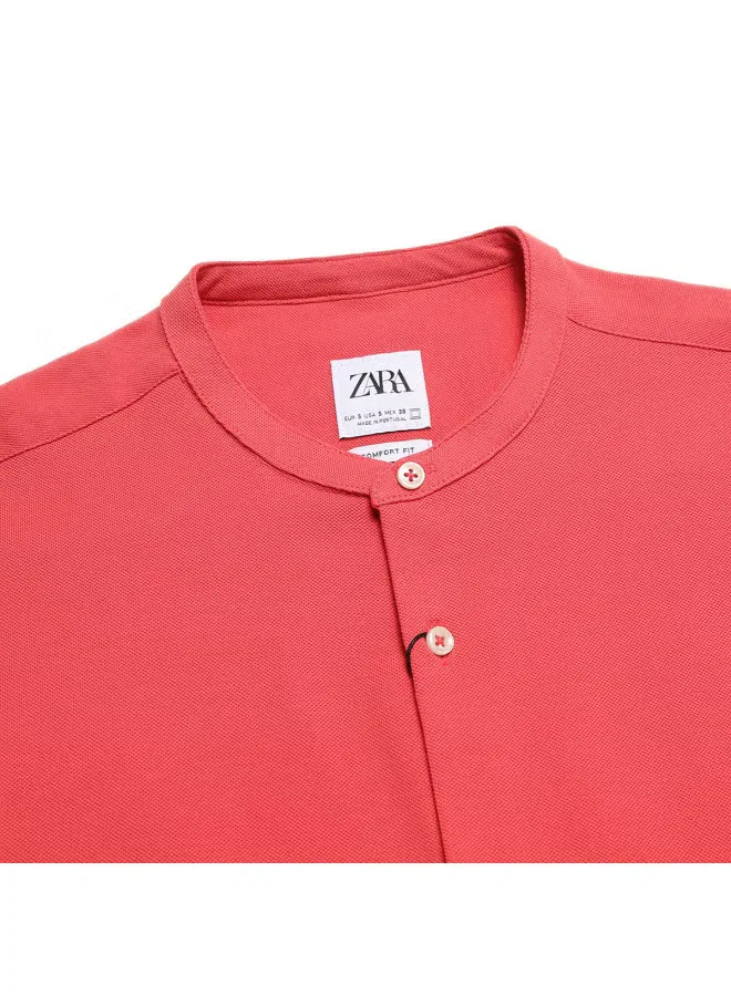 Футболка хлопковая Zara, арбузный красный — фото 4