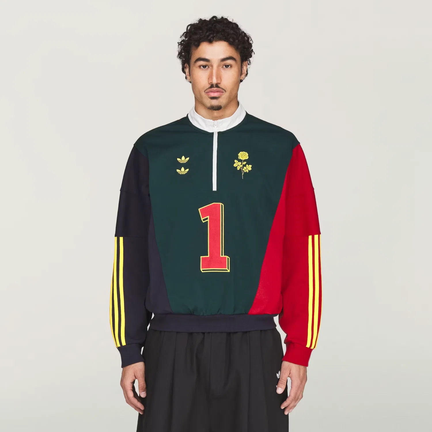 Мужской свитшот на молнии Chavarria Watsonville Adidas Originals, Aurora Ivy/Legend Ink/Better Scarlet