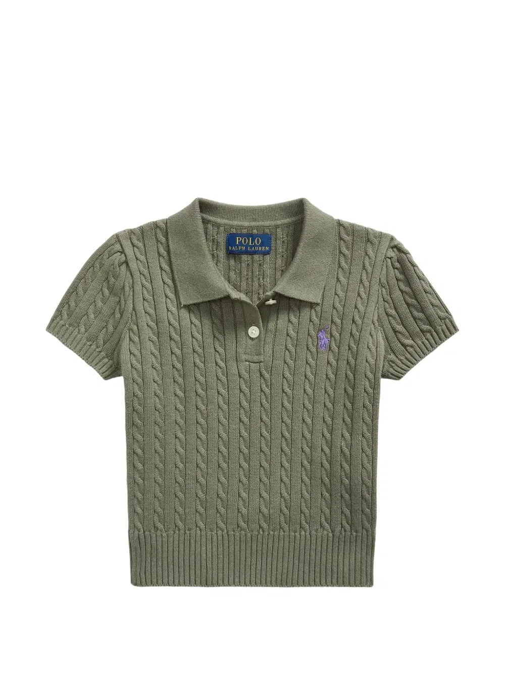 Джемпер-поло в рубчик Polo Ralph Lauren Kids, зеленый