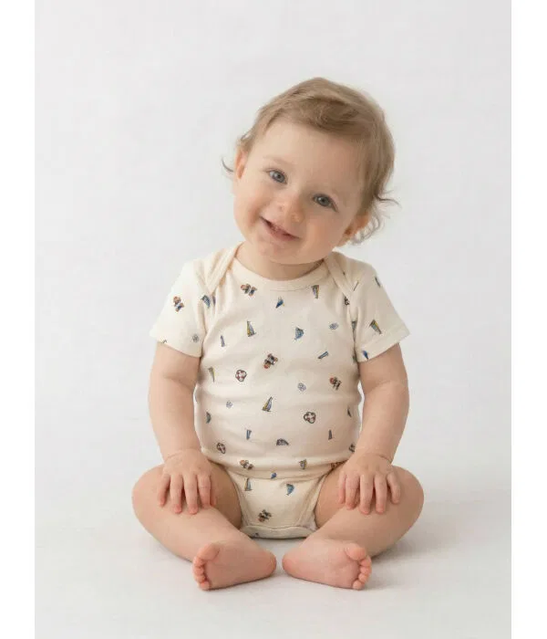 Детский комплект боди для девочек 2 штуки Polo Ralph Lauren, Crema — фото 4