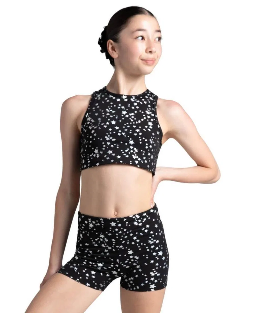 Топ с ракушкой и металлическим принтом звезды, Future Star Cosmic Top Capezio, Black