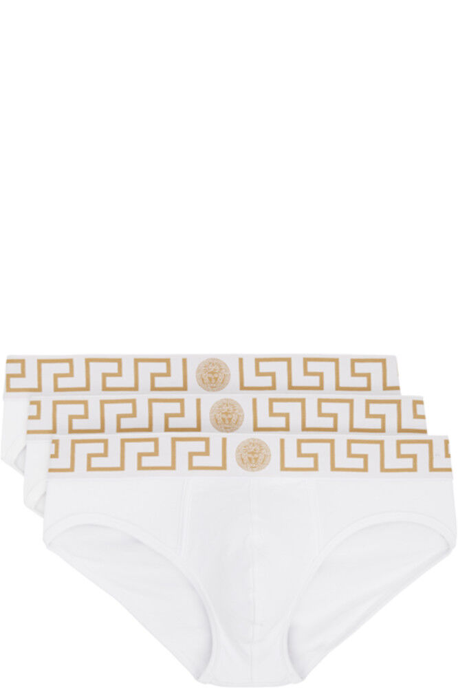 

Упаковка из трех белых трусов Greca Border Versace Underwear