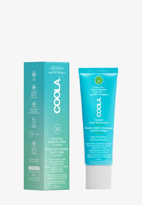 Классический солнцезащитный крем для лица SPF 30 - огурец 50 мл Coola