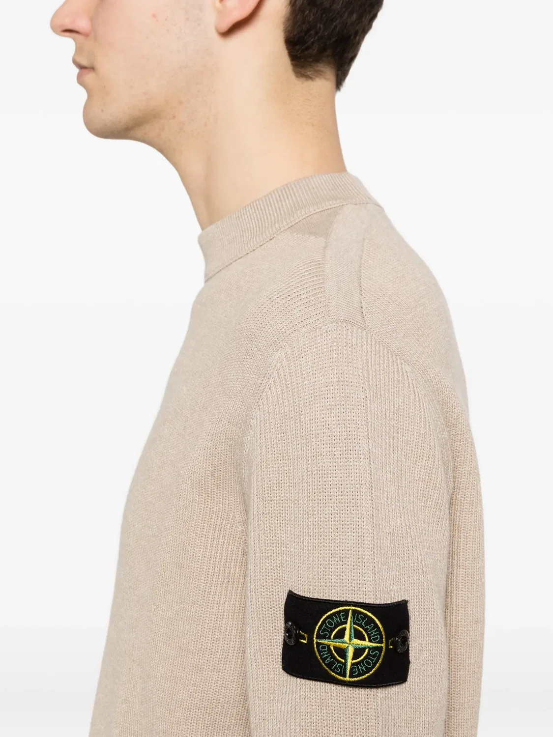 Свободный свитер с логотипом Stone Island, нейтральный — фото 2