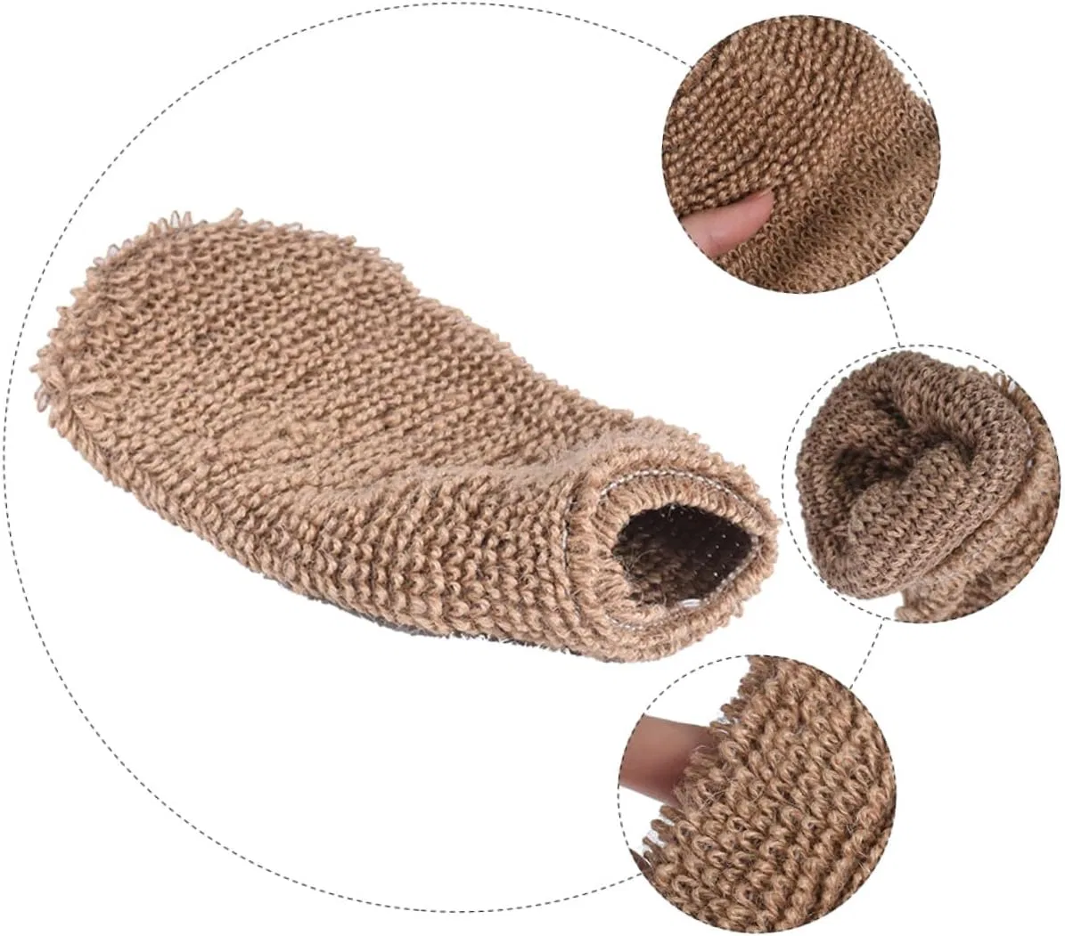 Эксфолиирующие перчатки для душа POPETPOP, 6 шт., 21x11x0.5 см — фото 3