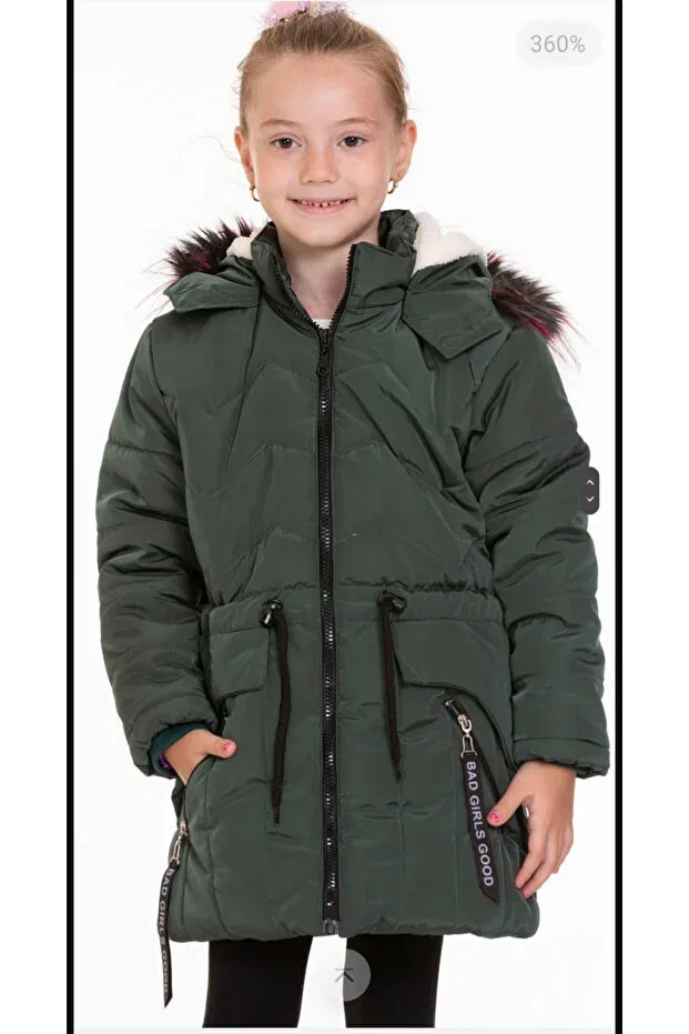 Детское пальто для девочек с капюшоном Öfi Kids, Khaki