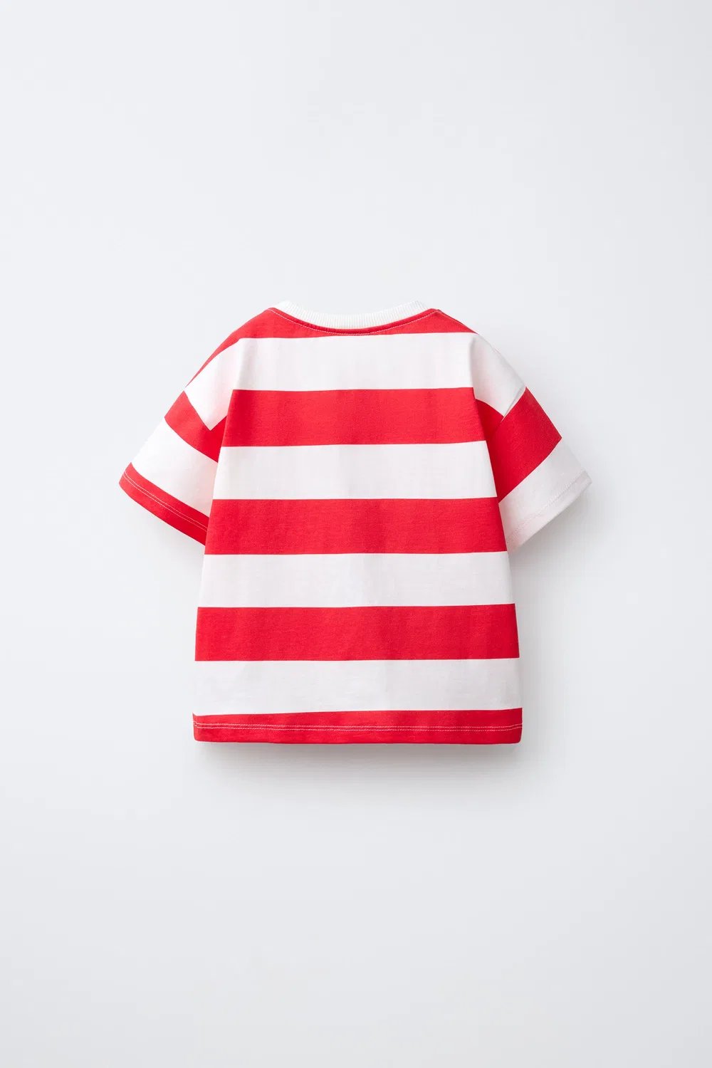 Полосатая футболка с фруктовыми нашивками ZARA, Red — фото 2