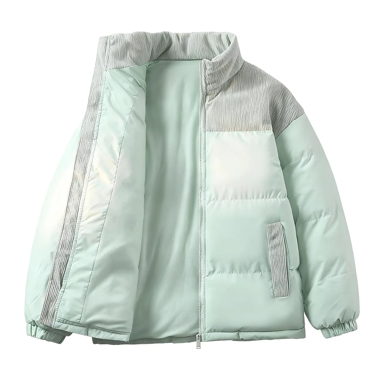 Женское стеганое пальто с длинным рукавом, модель parka, blu cielo