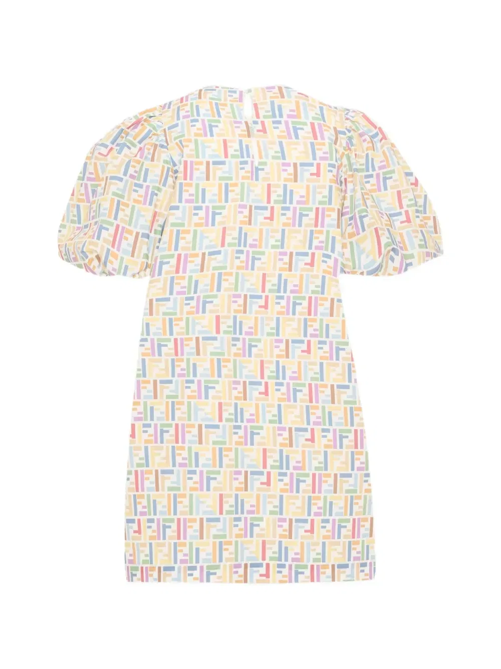 Мини-платье с подкладкой и логотипом FF Fendi Kids, белый — фото 2