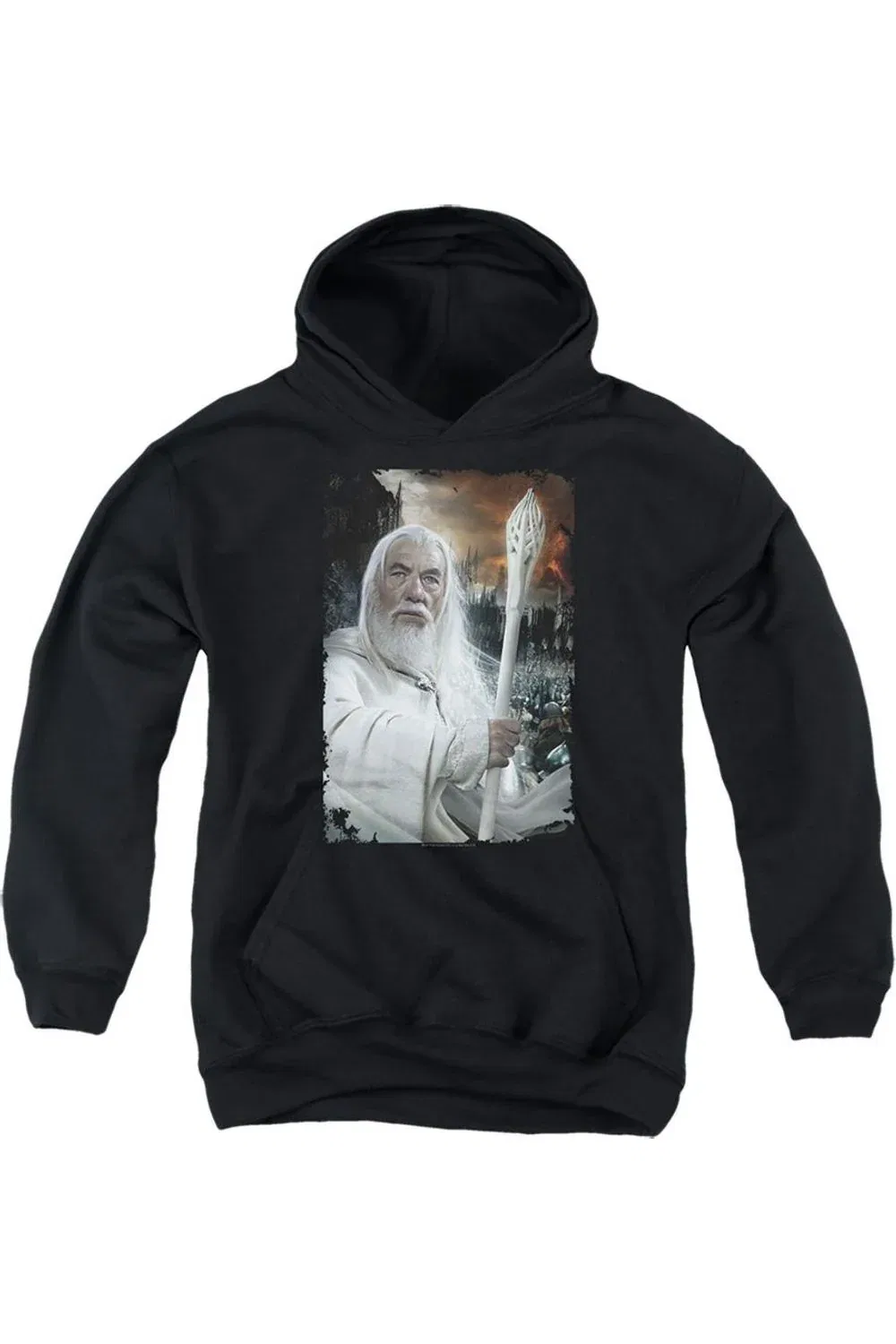 Детское худи с капюшоном Lord Of The Rings Gandalf The White Gildan, черный