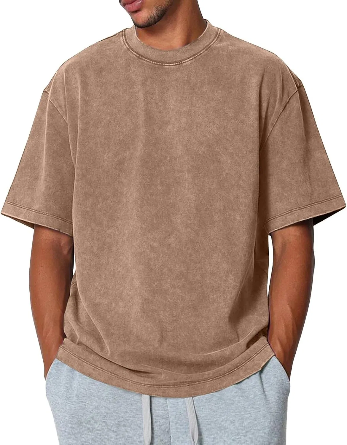 Мужская футболка оверсайз винтажная GENERIC, Khaki