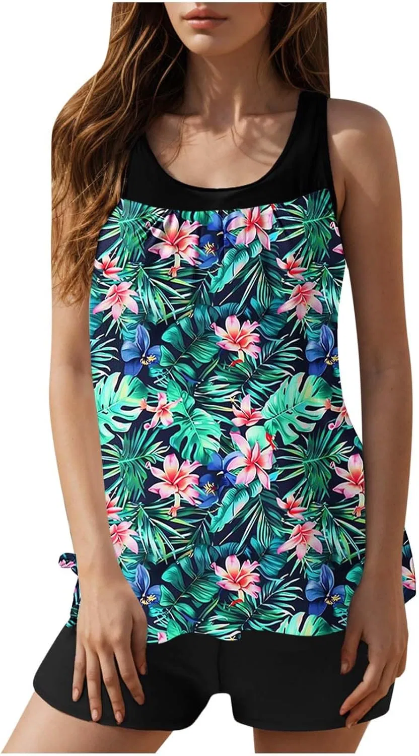 Женский танкини с цветочным принтом Loose Fit, Multicolor
