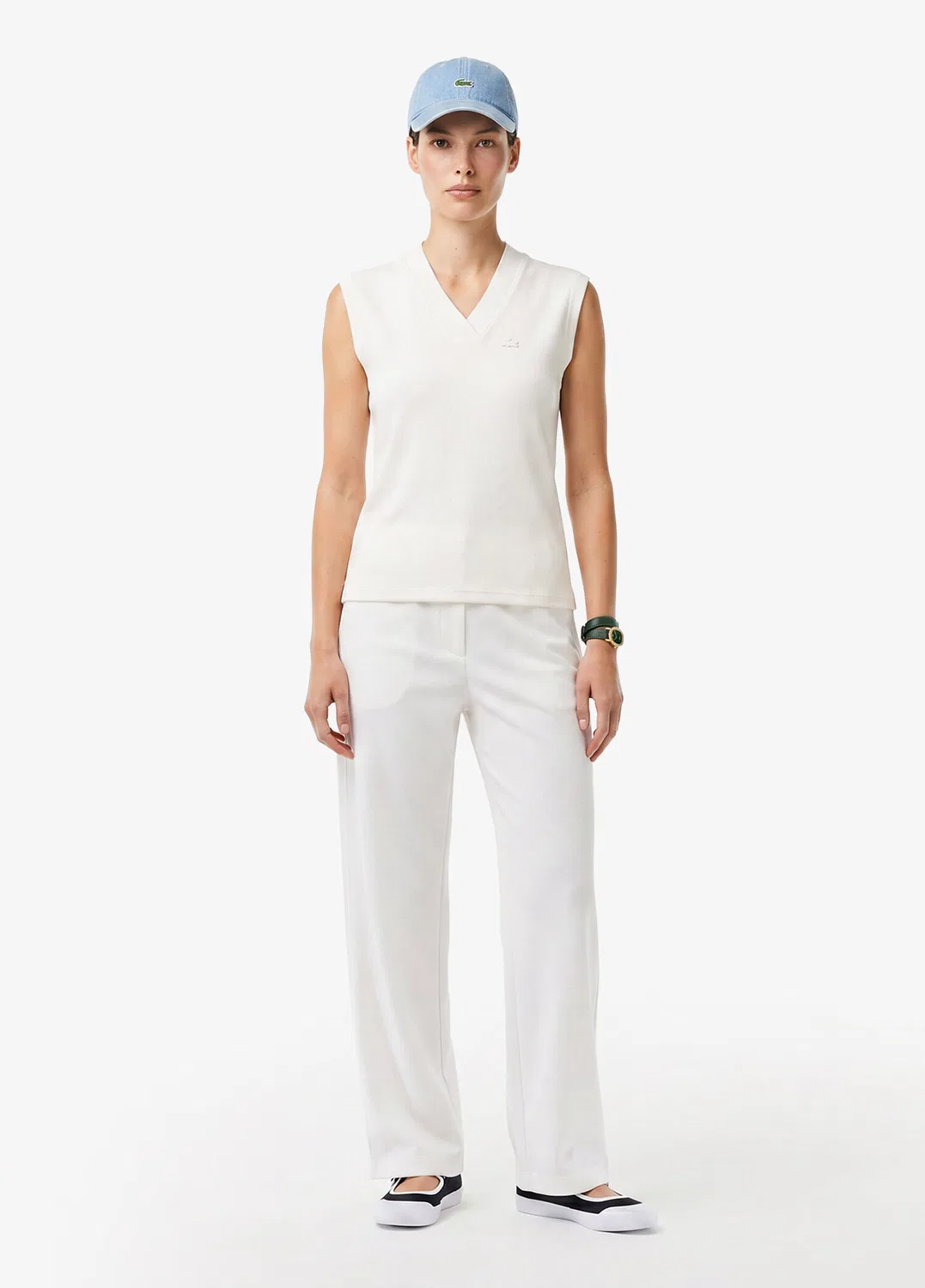 Брюки женские Lacoste Relaxed Fit, белые