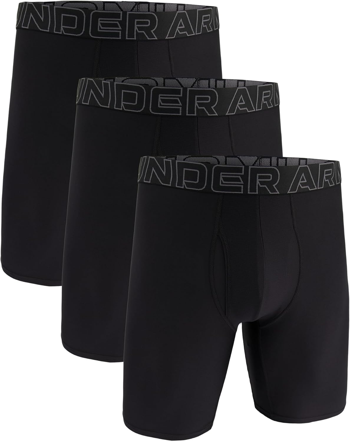 

Under Armour мужские Performance Tech 9 дюймов 3 шт однотонные боксеры, Black
