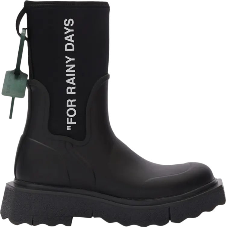 Ботинки Off-White Wmns Sponge Rubber Rain Boot For Rainy Days - Black, черный