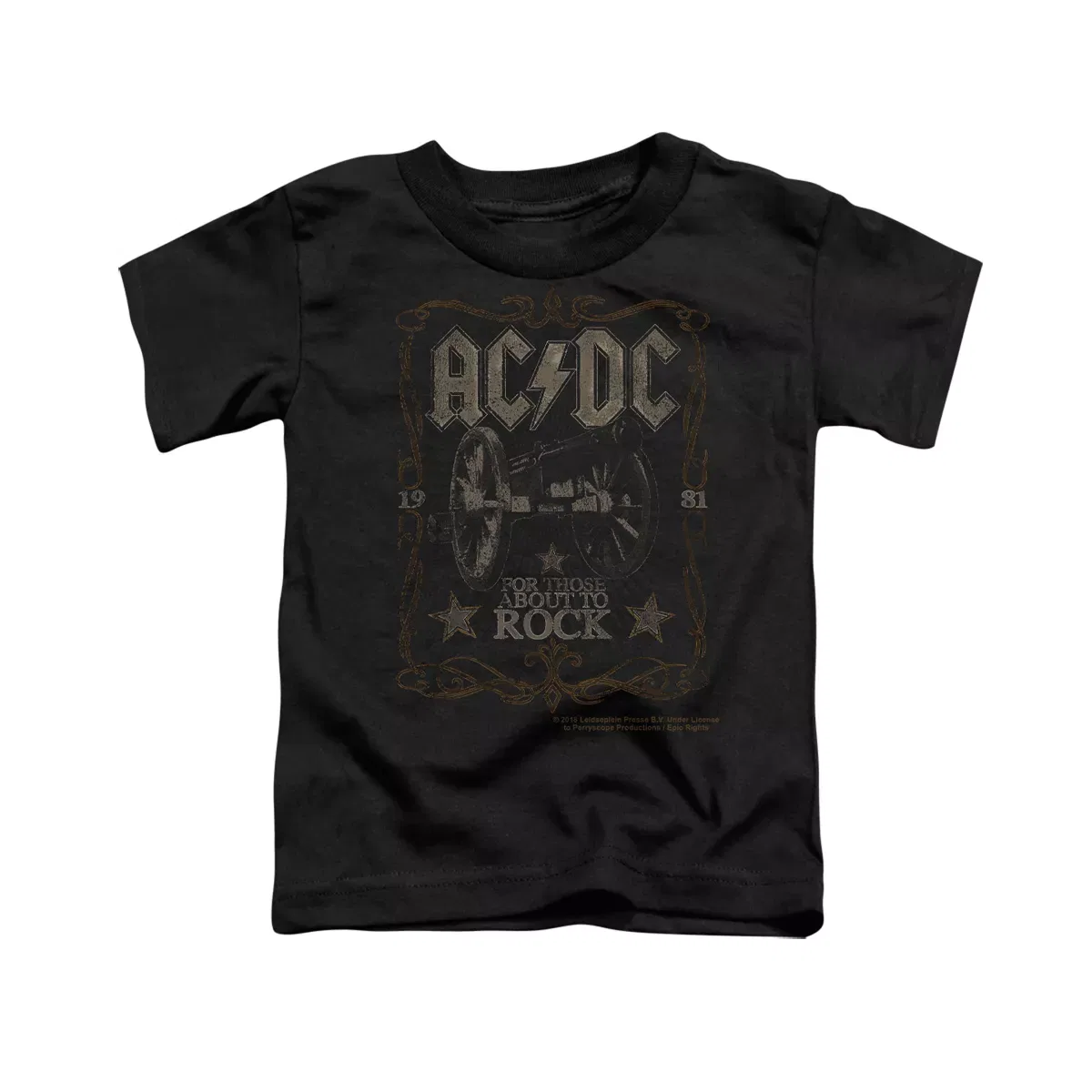 Детское футболка с принтом ACDC Rock Label AC/DC, Black — фото 2