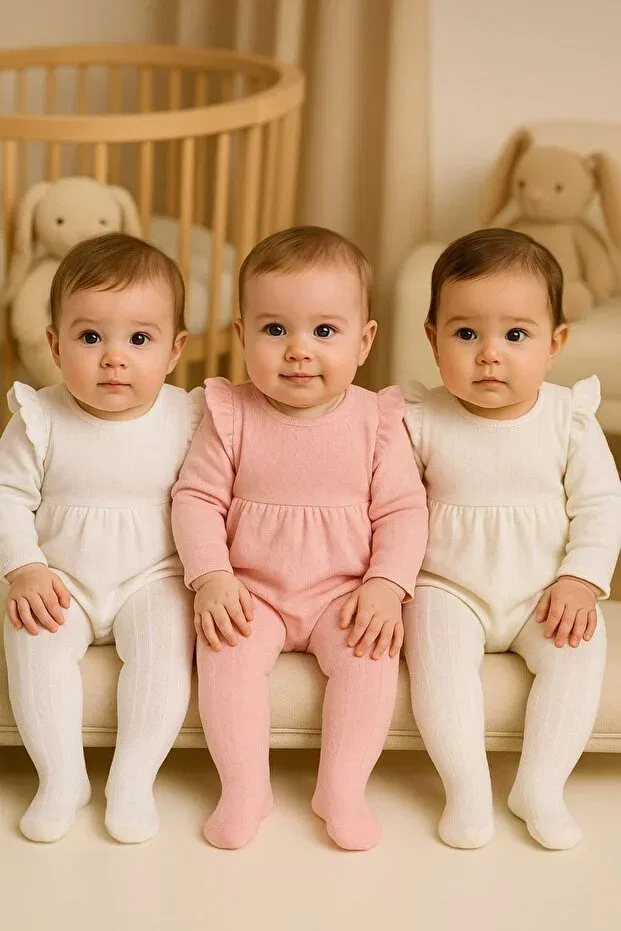 Детские колготки для девочек хлопковые 3 шт Peppino, Pink — фото 2