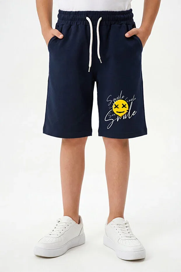 Детские шорты для мальчиков с принтом Smile Fyk Collection, Navy Blue — фото 2
