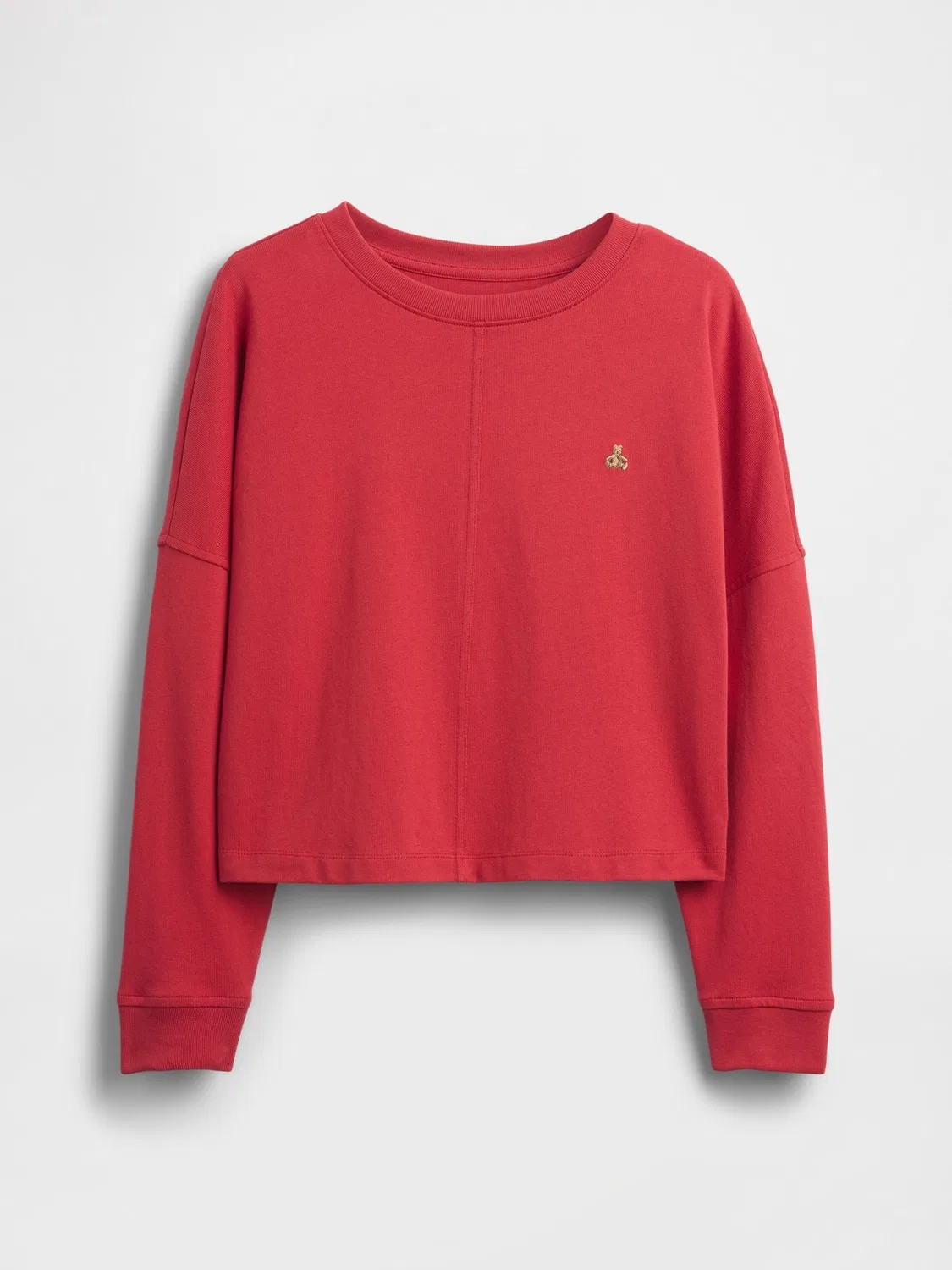 Футболка оверсайз с длинным рукавом Gap Heavyweight Seam, красный — фото 2