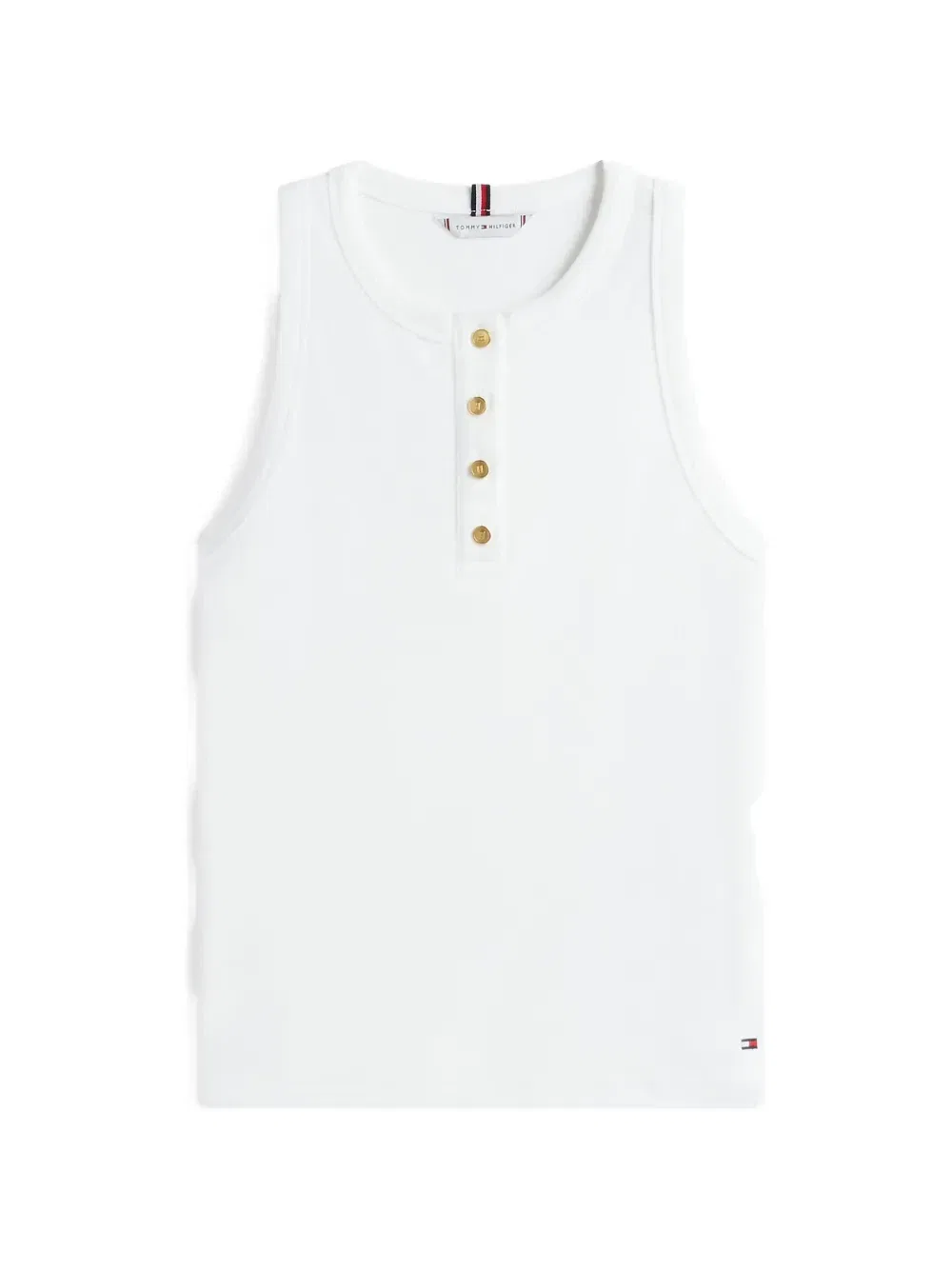 Рифленый топ Хенли Tommy Hilfiger, белый