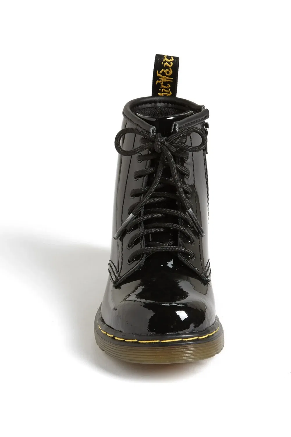 Детские ботинки Dr. Martens 1460 на платформе, лакированная кожа, черный — фото 3