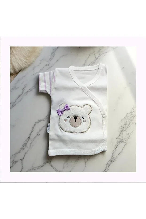 Детский комплект боди для новорожденных с принтом Milays Life Home Collection, Purple — фото 4