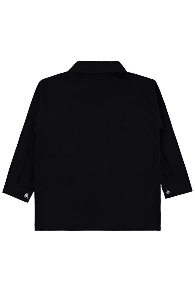 Детская рубашка для мальчиков с карманом Civil Boys, Black — фото 4