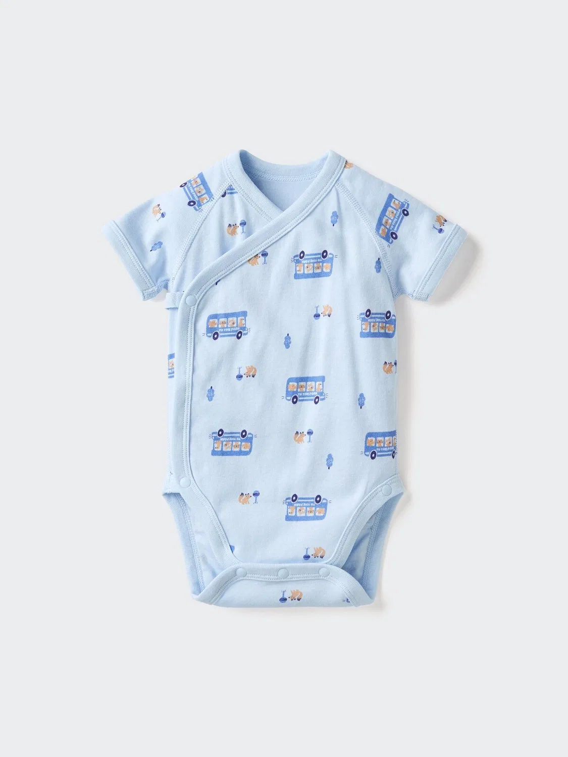 Боди Uniqlo, с коротким рукавом и принтом, синий