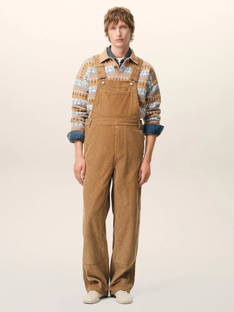 Чиносы-комбинезон Worker Overalls AMI PARIS, Camel