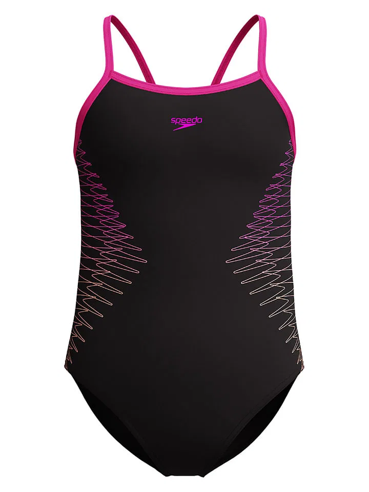 Купальник слитный с тонкими бретелями Placement Thinstrap Speedo, черный