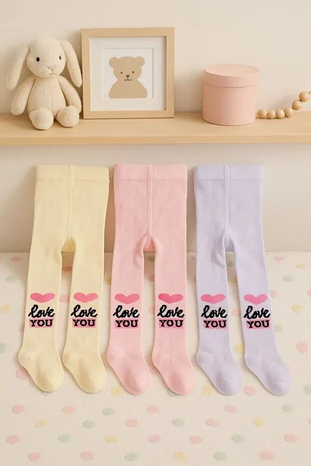Детские колготки для девочек с принтом хлопковые набор 3 шт Pico Baby, Multicolor