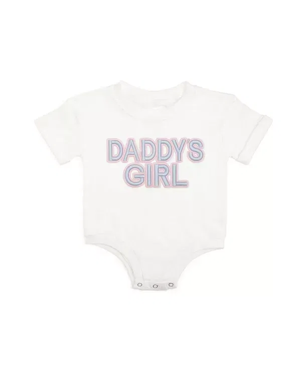 Детский комбинезон для девочек с коротким рукавом Daddy's Girl Patch Sweet Wink, белый