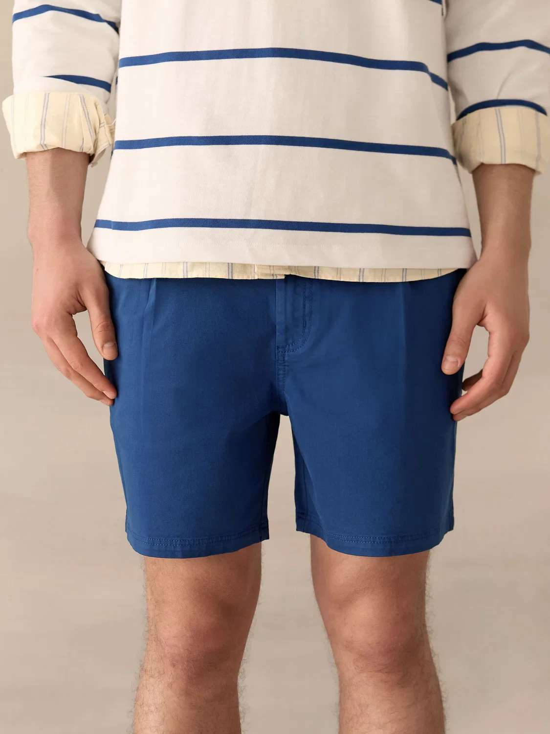Шорты чинос плиссированные, French Blue Next