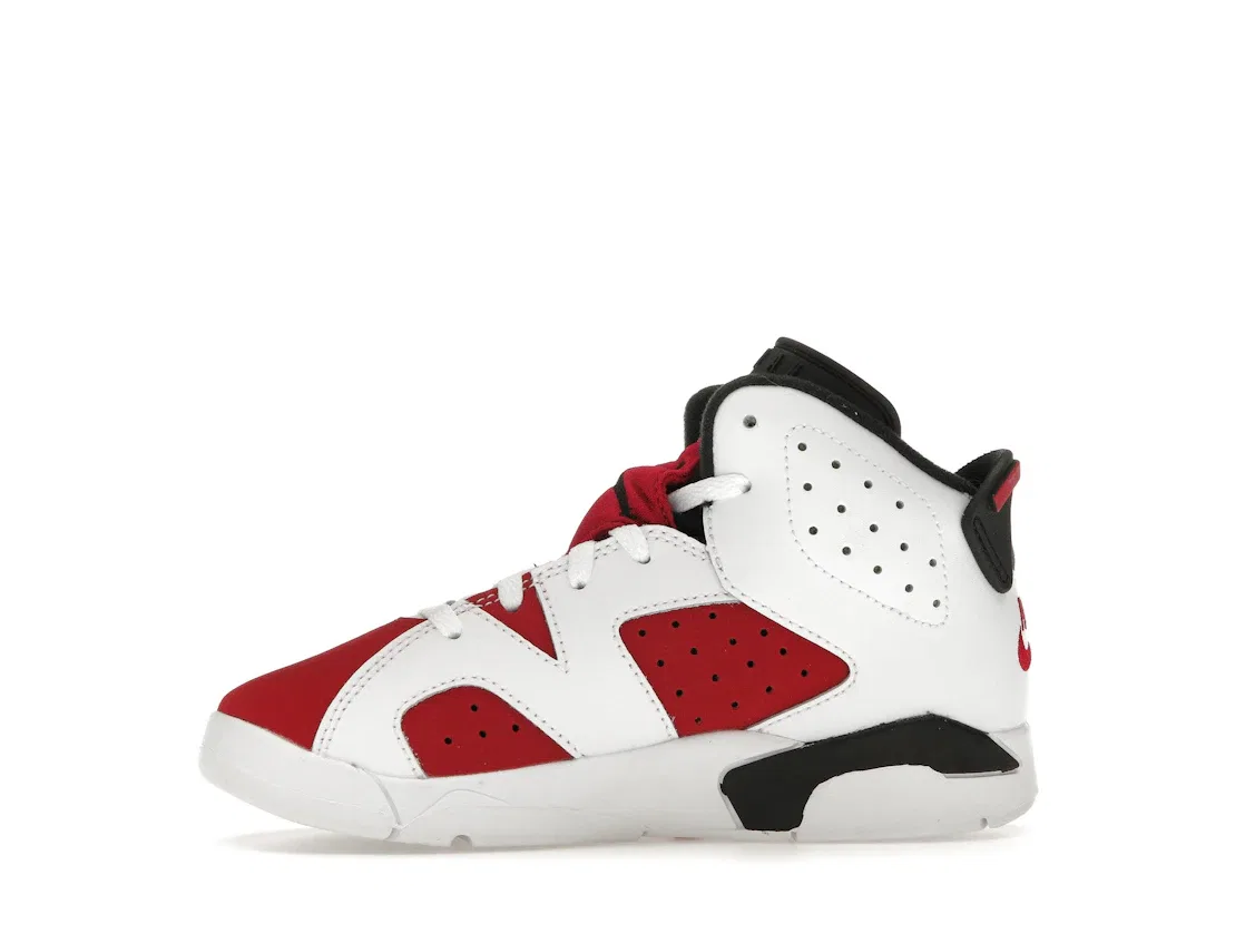 Детские кроссовки Lifestyle с перфорацией Jordan 6 Retro, White/Black-Carmine — фото 3