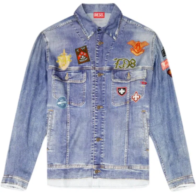 Мужская рубашка с воротником прямого кроя DIESEL, Denim Blue