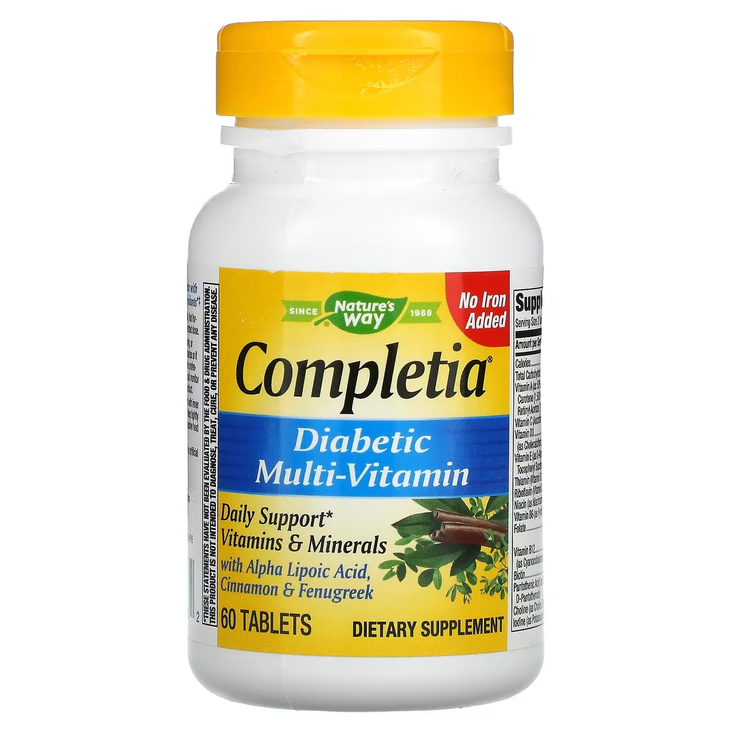 

Nature's Way Completia мультивитаминный комплекс для диабетиков без спирта железа, 60 таблеток