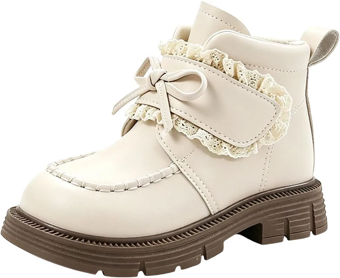 Детские ботинки для девочек с кружевным бантом Zzalalana, Beige