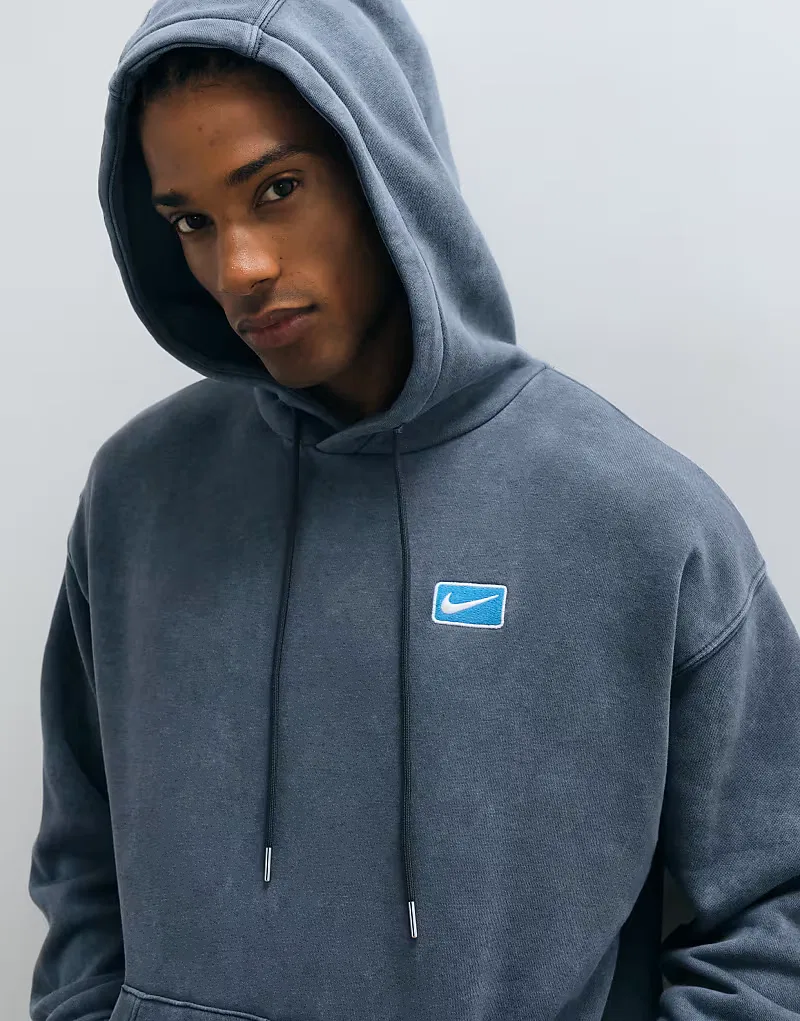 Худи Nike с графическим принтом в виде брызг на спине, черный — фото 2