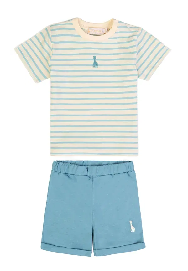 Комплект из футболки и шорт, полосатый, Set Sophie La Girafe, sterling blue, синий/серебряный