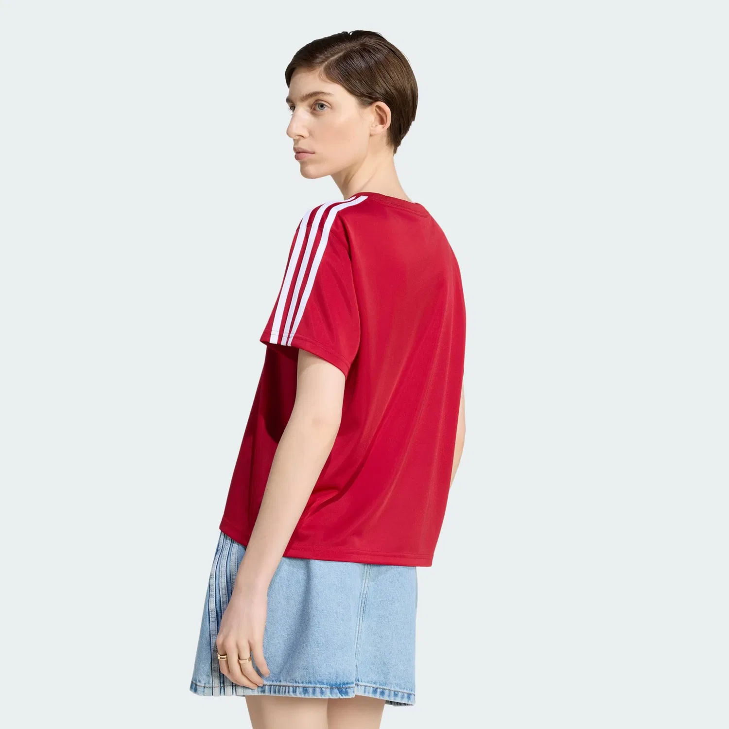 Футболка Adidas Originals Firebird красного цвета — фото 3