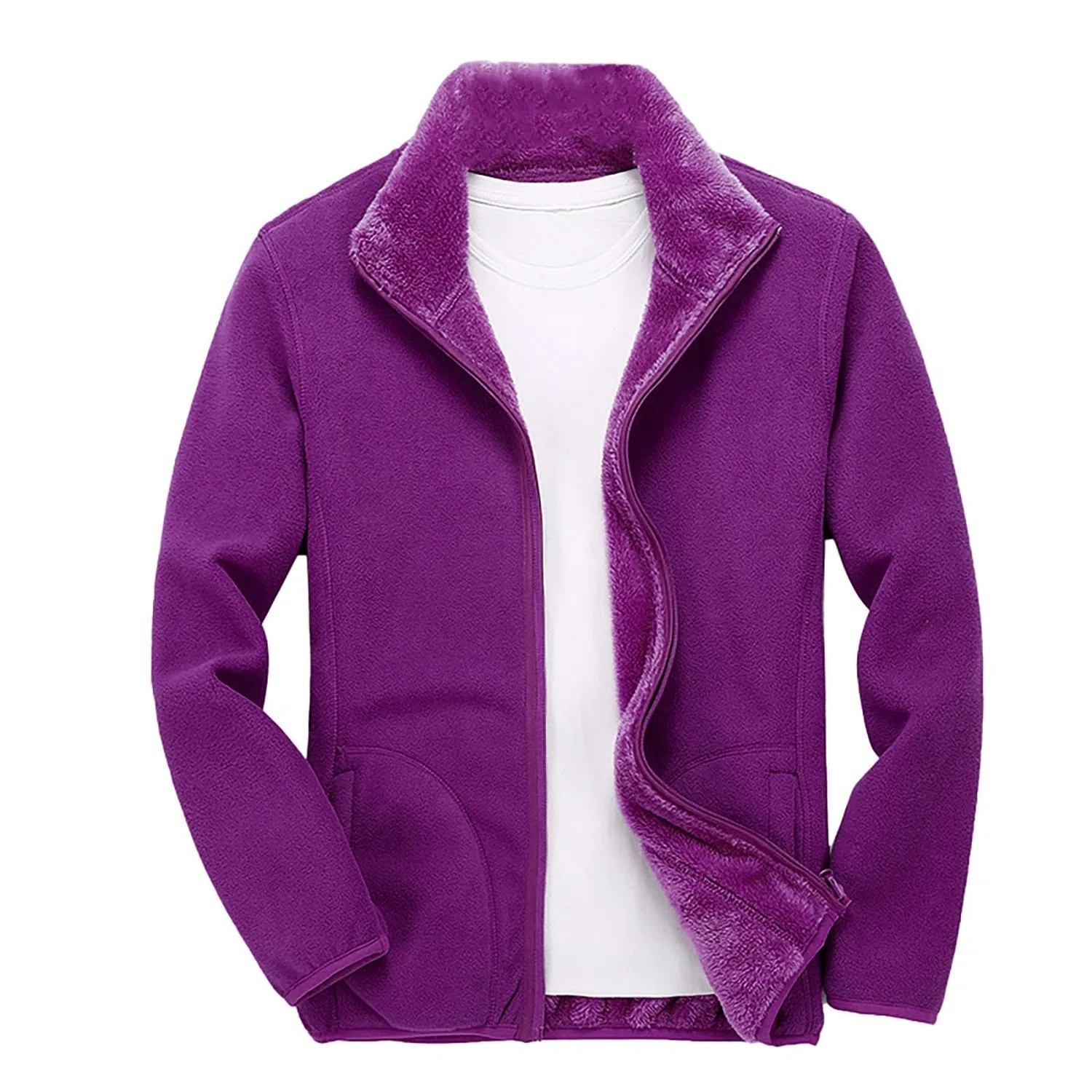 Женское зимнее пальто на флисе с принтом Autumn and Winter New Fleece Coat, Viola