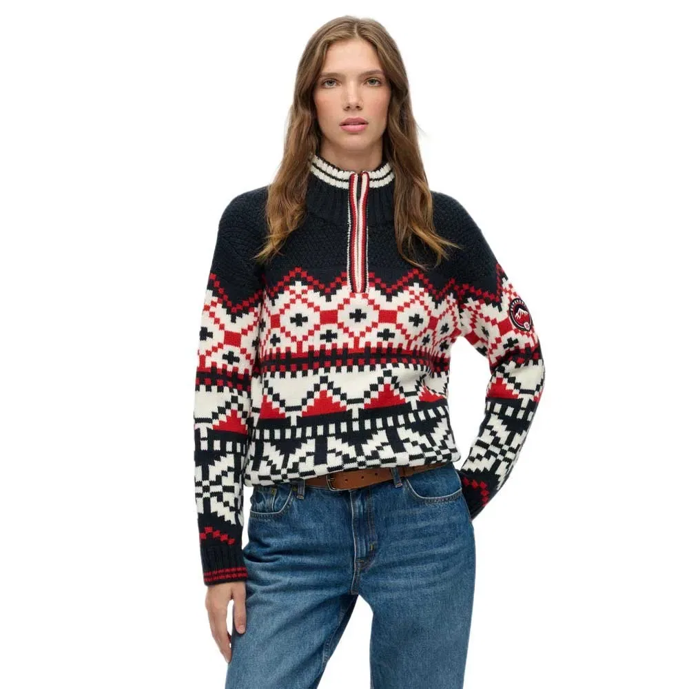 Свитер Intarsia half zip Superdry, мультиколор
